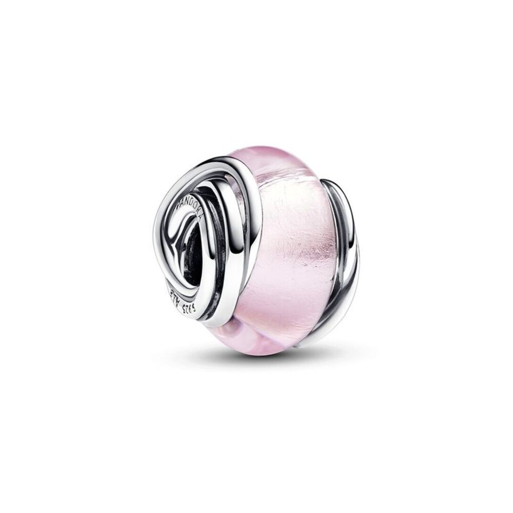 Pandora Moments Silver Encircled Pink Murano Glass Charm